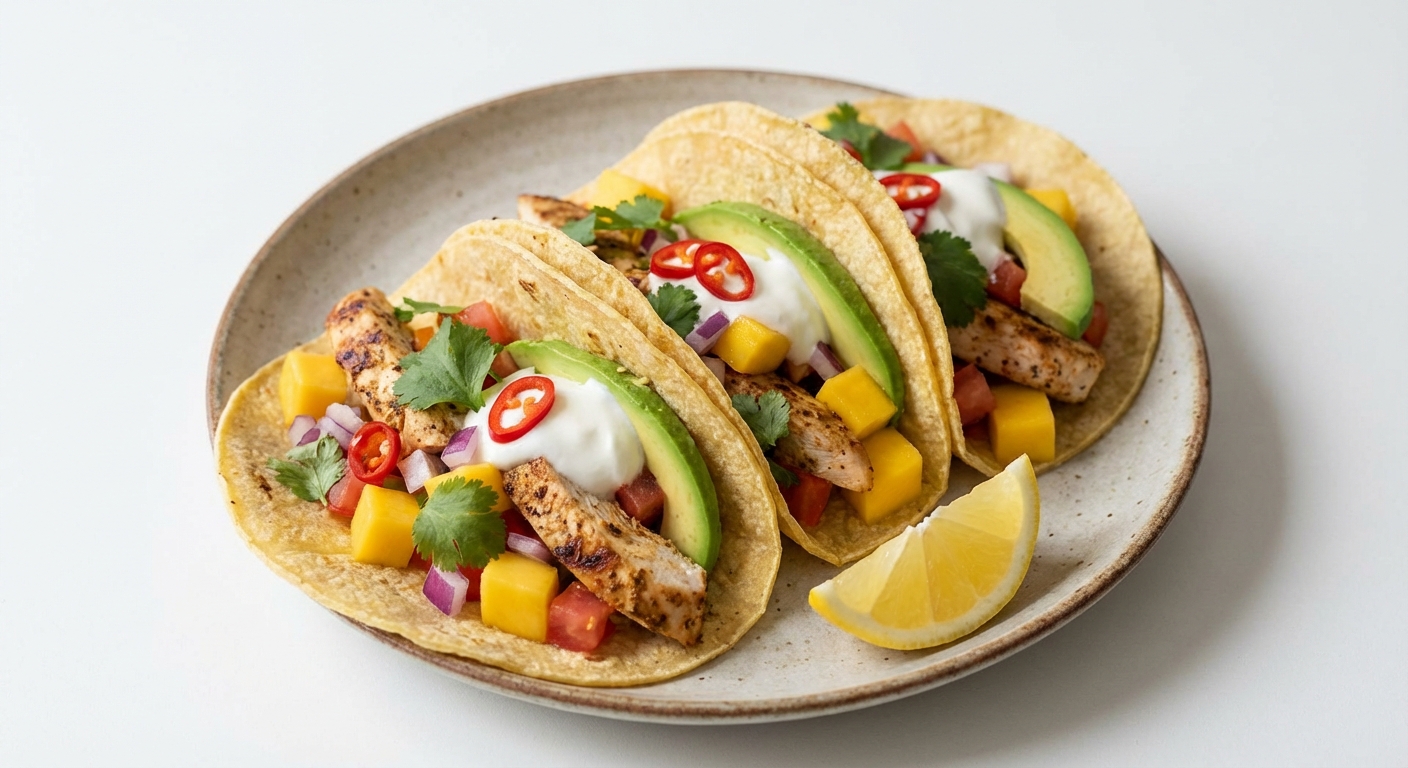 Tacos z Kurczakiem, Mango i Awokado
