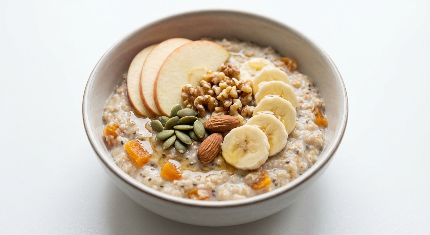 Owsianka na migdałach z morelami i miodem