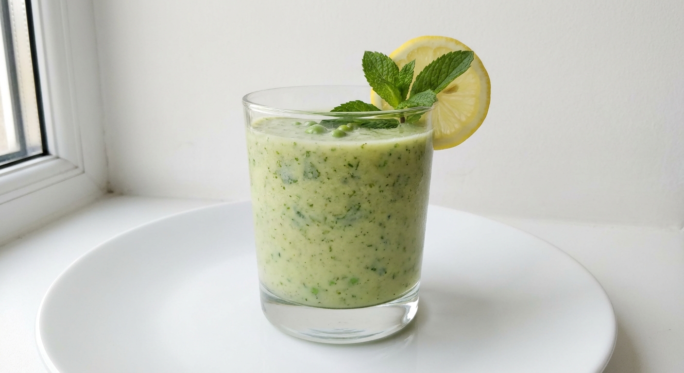 Orzeźwiający shake z groszku, mięty i cytryny
