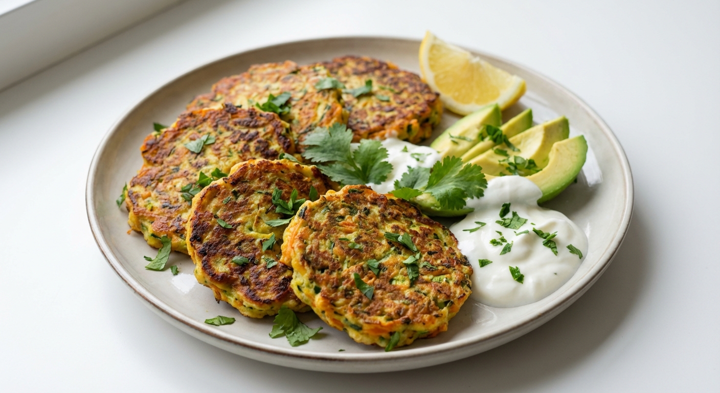 Placuszki z Cukinii, Marchewki i Awokado