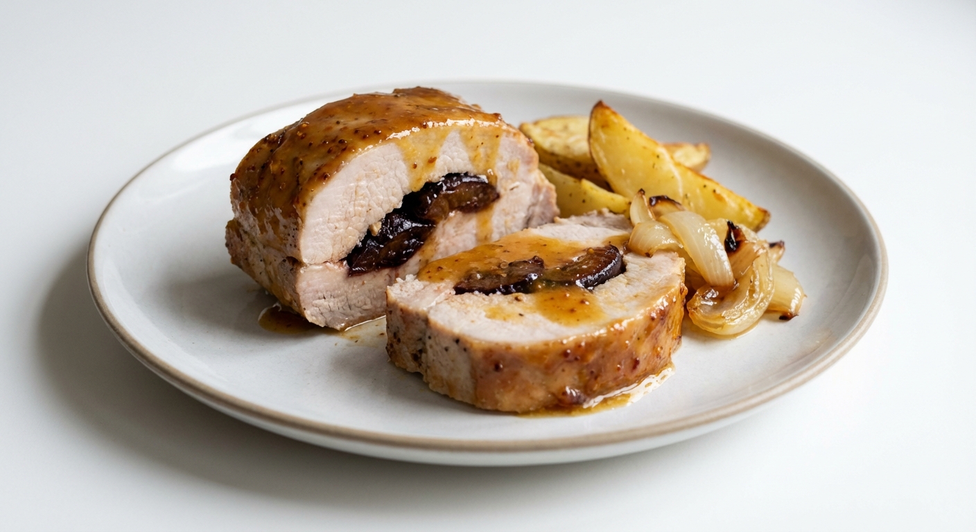 Schab ze Śliwkami w Miodowej Musztardzie