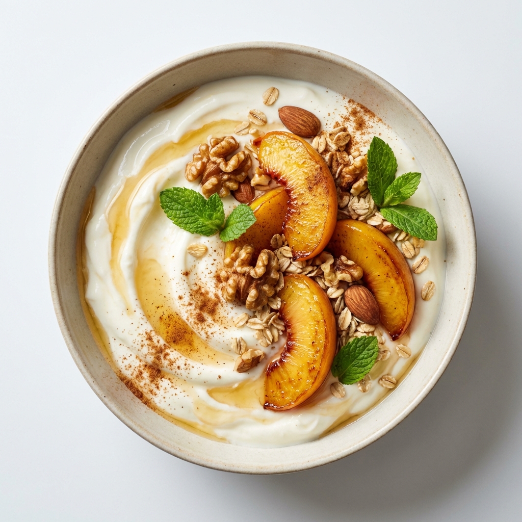 Jogurt z Brzoskwiniami, Miodem i Orzechami