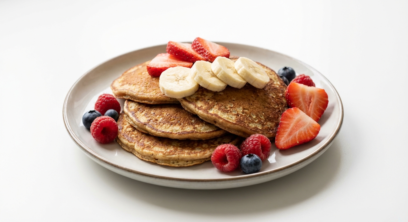 Pancakes z mąki migdałowej i owoców