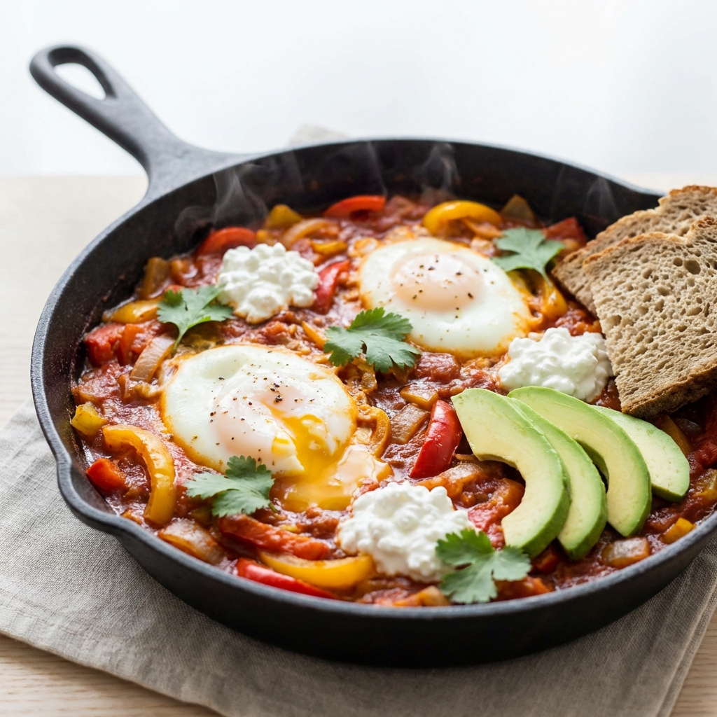 Jajka w Pomidorach z Papryką i Twarogiem