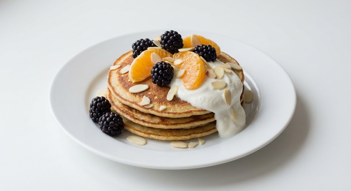 Migdałowe Pancakes z Jeżynami i Skyrem