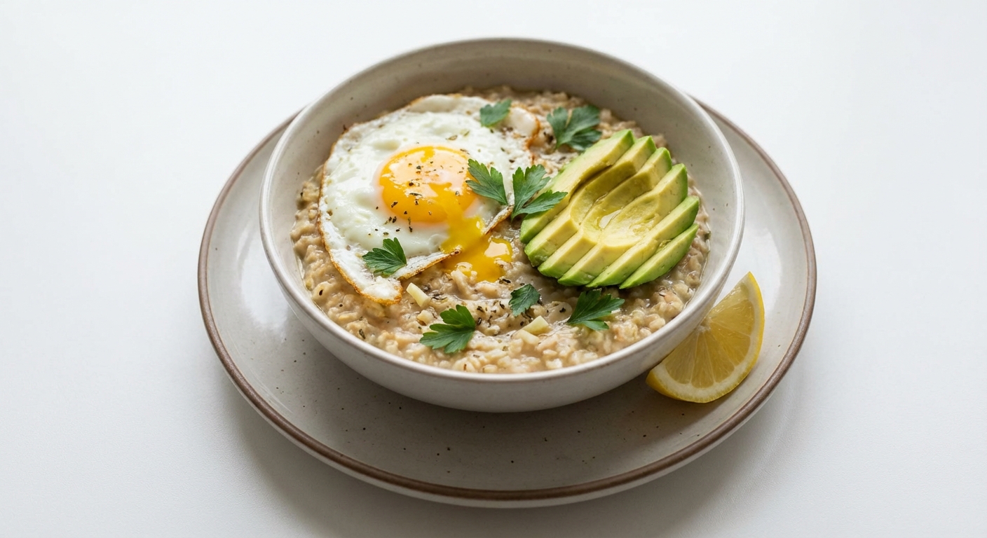 Słone Płatki Owsiane z Jajkiem i Awokado