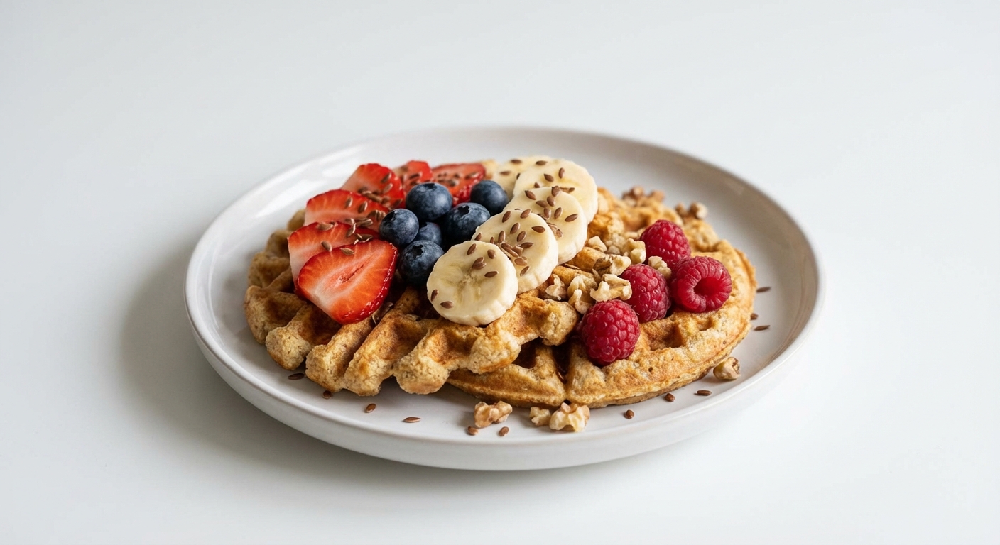 Migdałowe Gofry z Owocami i Orzechami