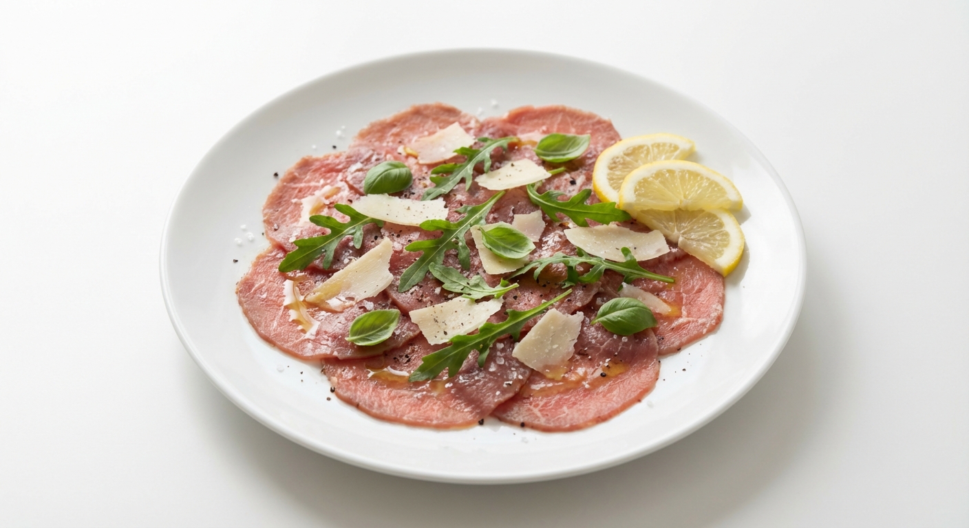 Carpaccio Wołowe z Rukolą i Parmezanem