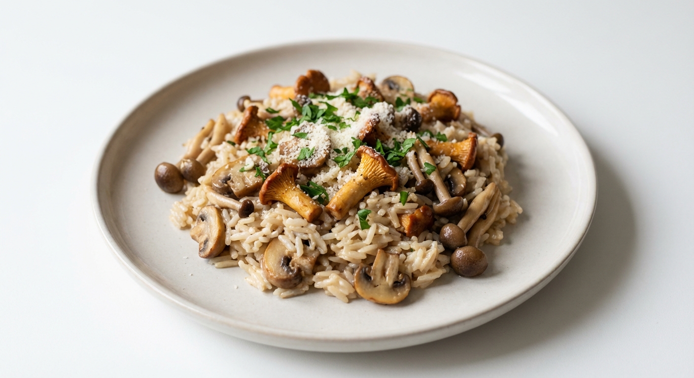 Risotto z Kurkami, Shimeji i Pieczarkami