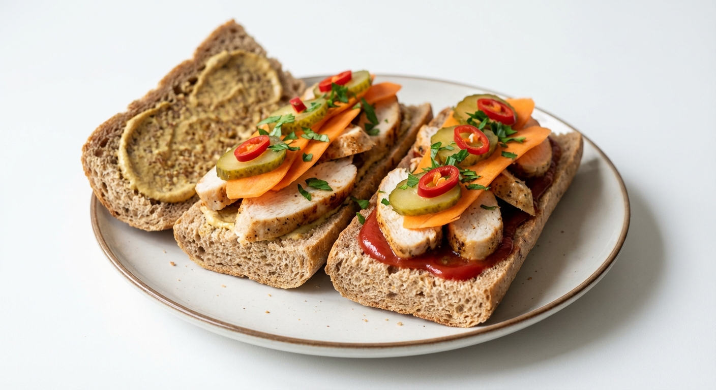 Razowa Kanapka z Kurczakiem i Warzywami