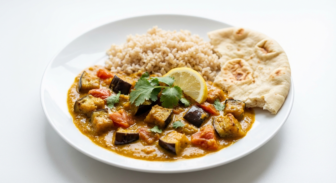 Bakłażan Curry z Mleczkiem Kokosowym