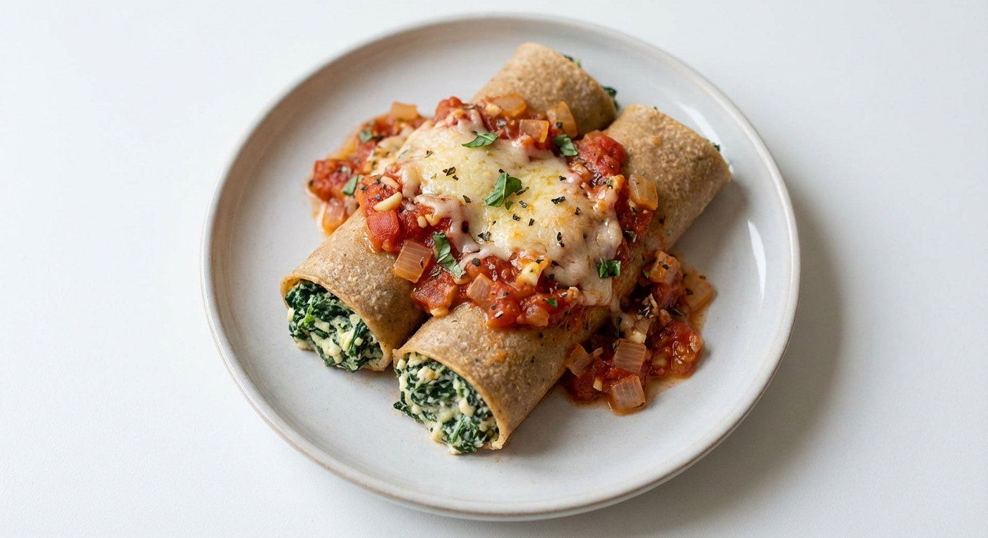 Cannelloni ze Szpinakiem, Ricottą i Parmezanem