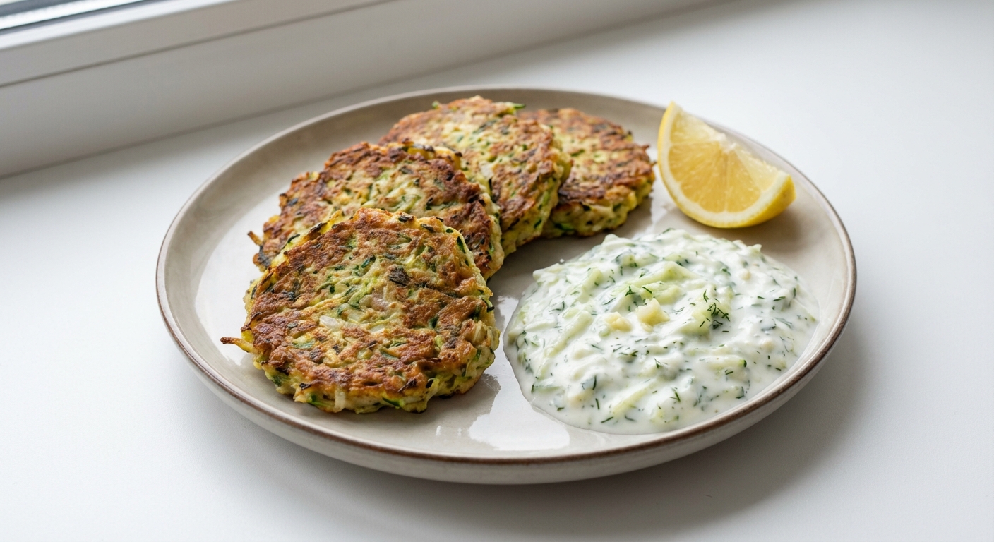 Cukinia Placki z Tzatziki Jogurtowym