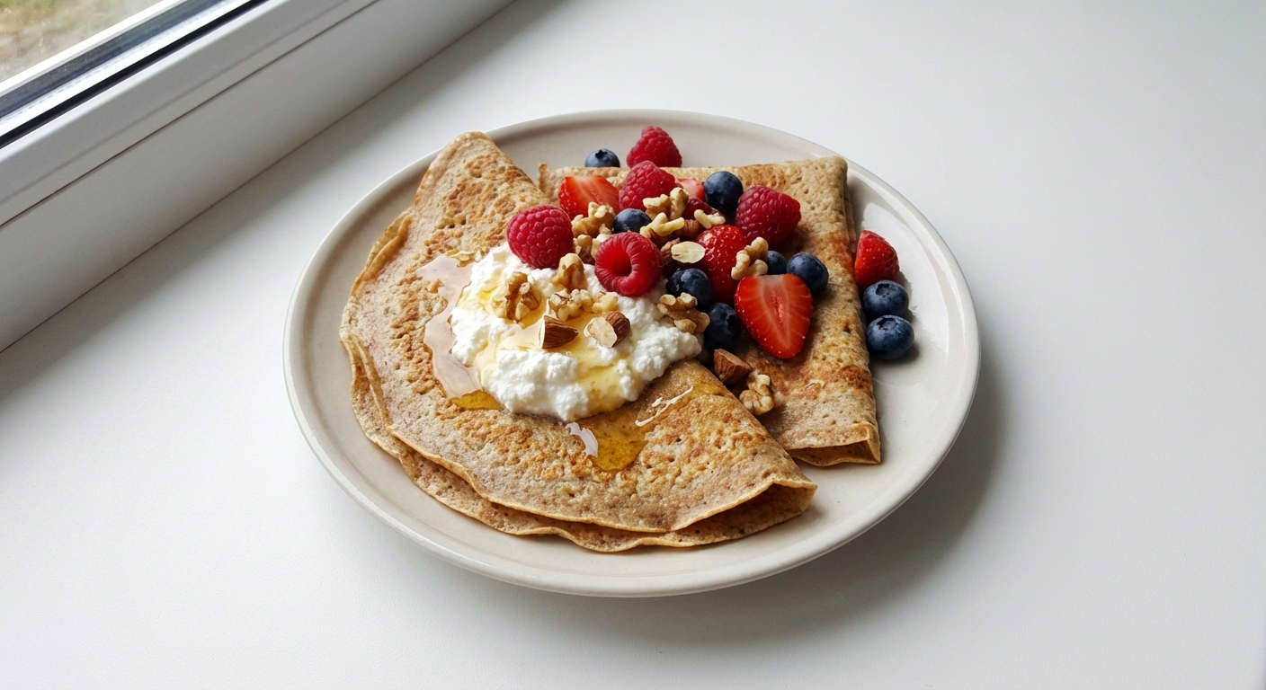Naleśniki z Ricottą, Miodem i Owocami