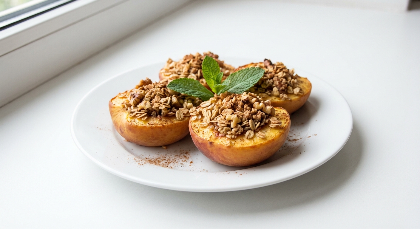 Zapiekane Brzoskwinie z Kruszonką Orzechową