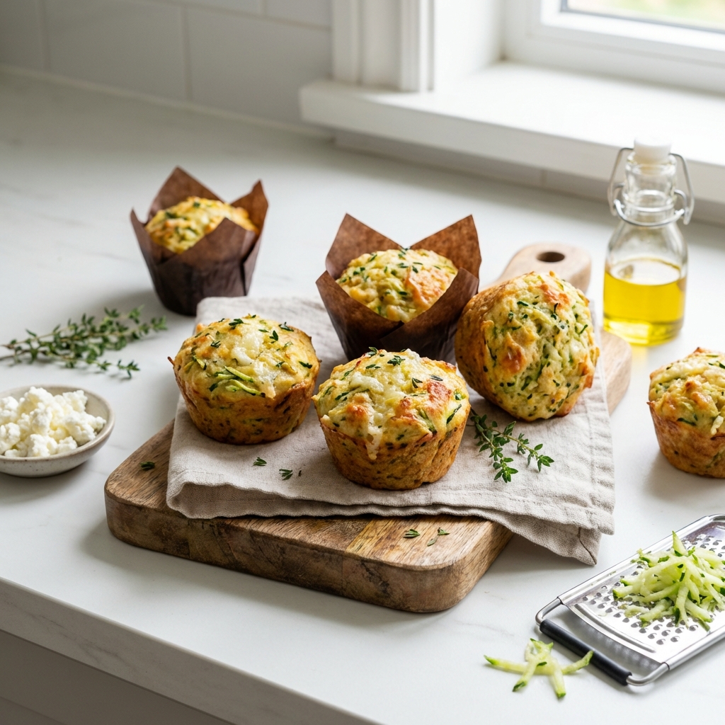 Muffinki z cukinii, sera i tymianku