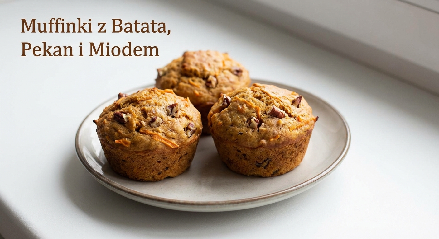 Muffinki z Batata, Pekan i Miodem