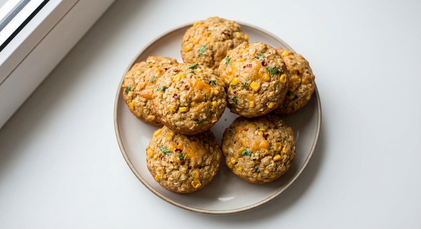 Owsiane Muffinki z Kukurydzą i Chili