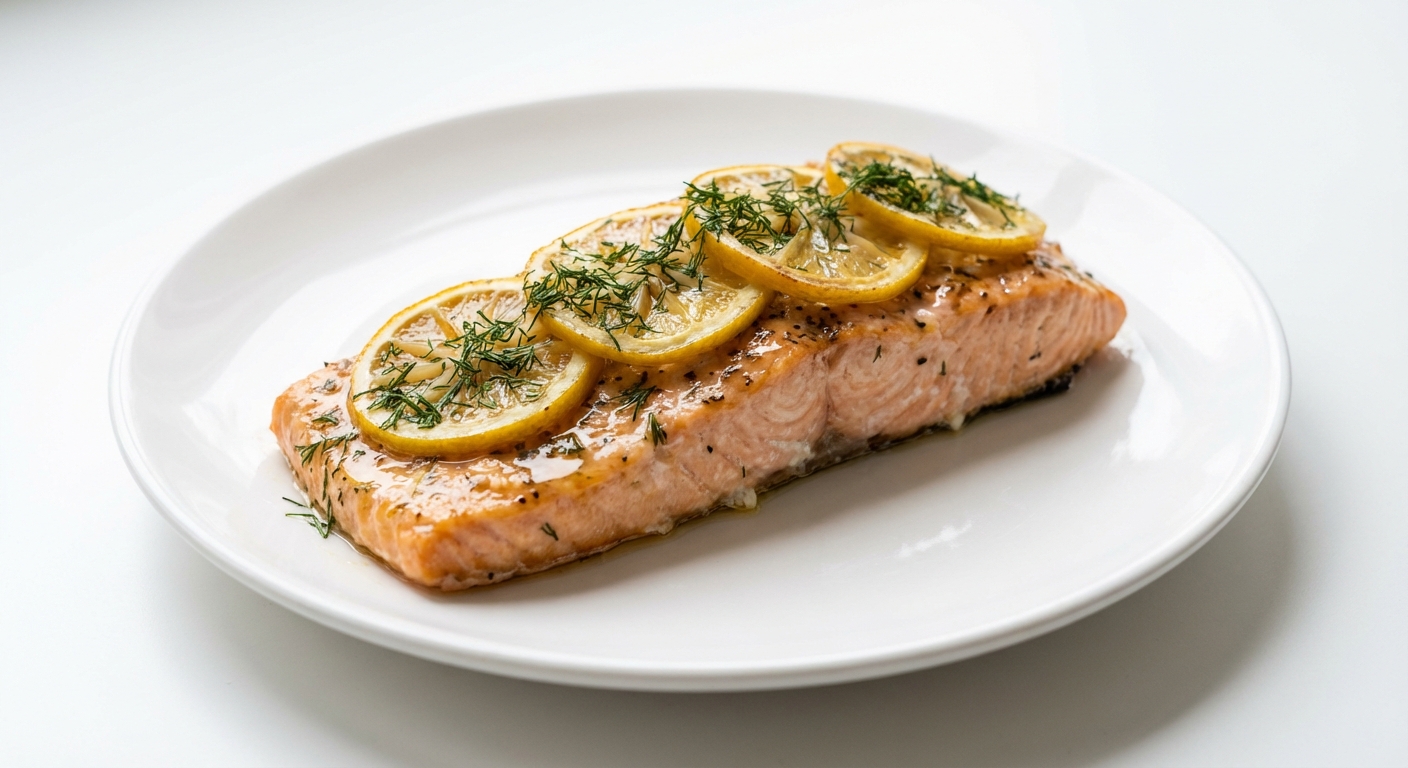 Łosoś pieczony z cytryną, miodem i koperkiem