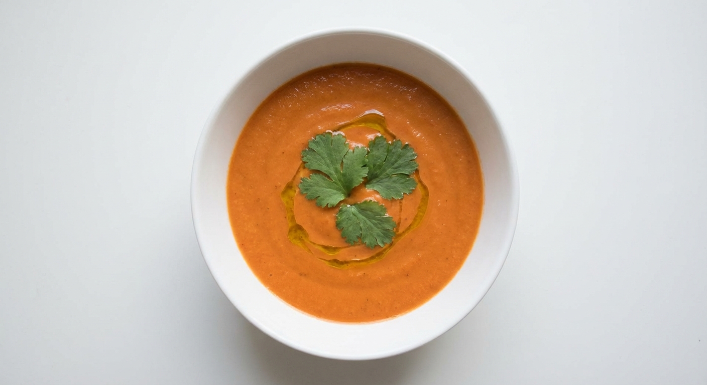 Krem z Pieczonej Papryki i Kolendry