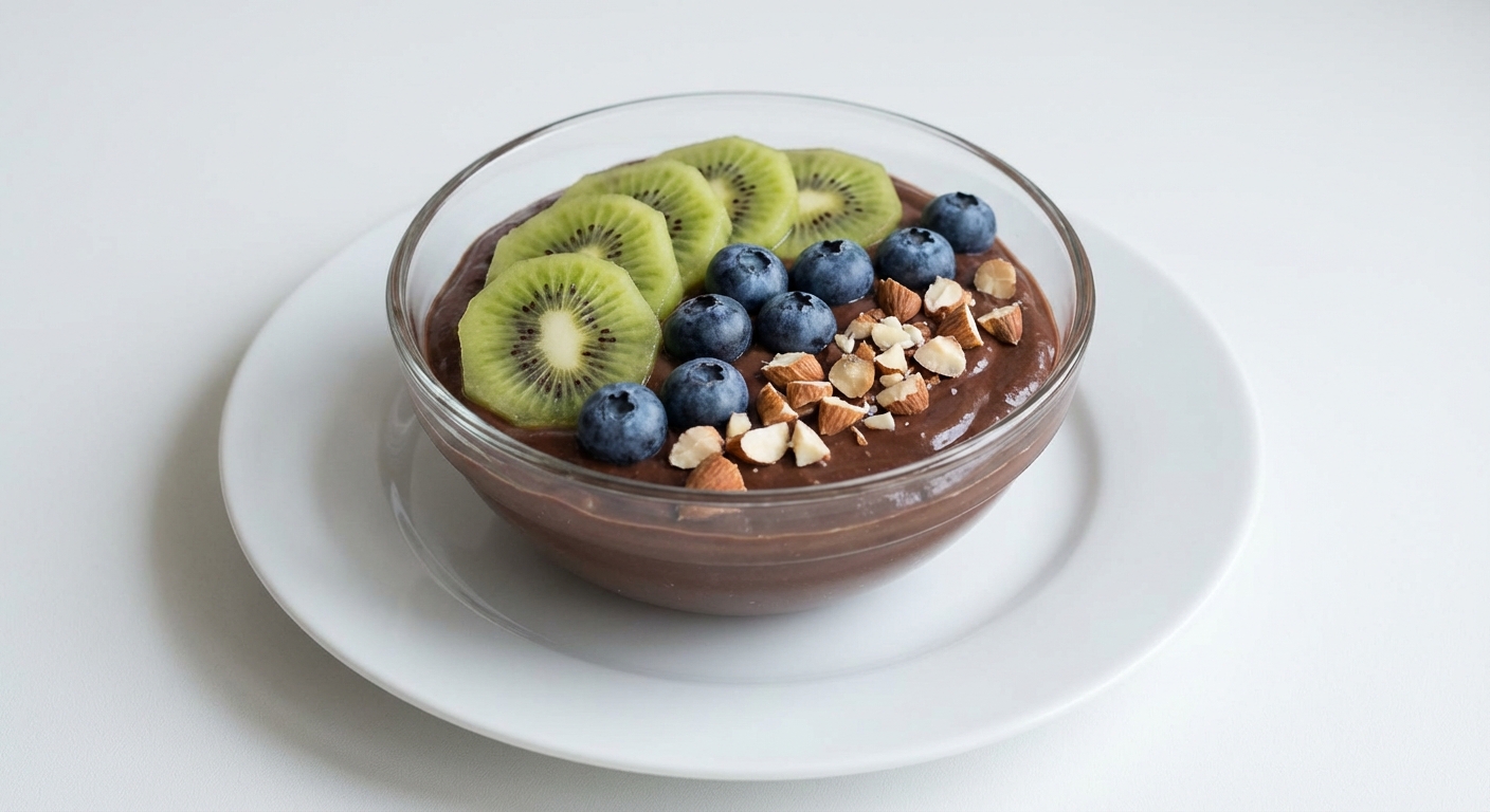 Pudding z Kiwi, Borówkami i Migdałami