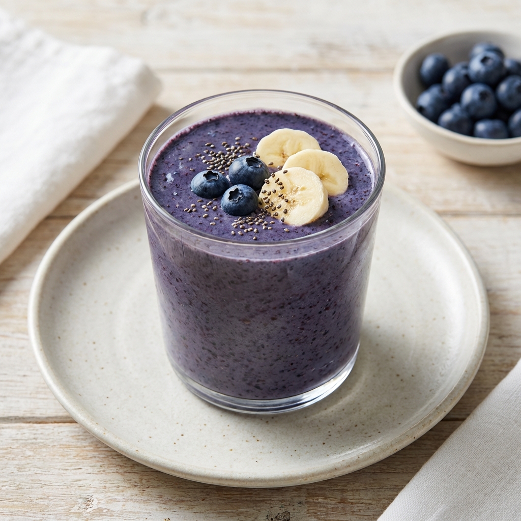 Borówkowe smoothie z bananem i chia