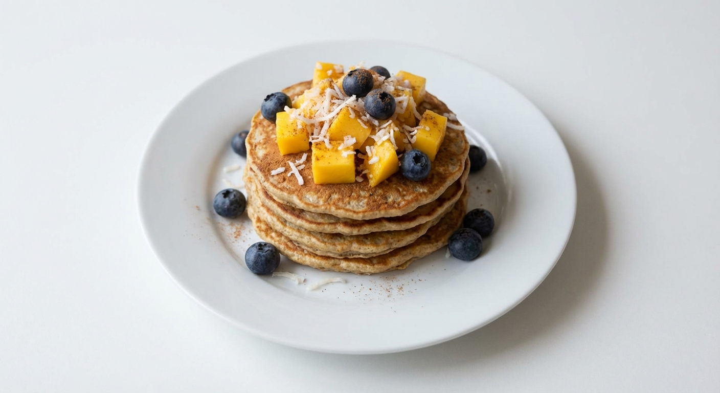 Owsiane placuszki z mango i kokosem
