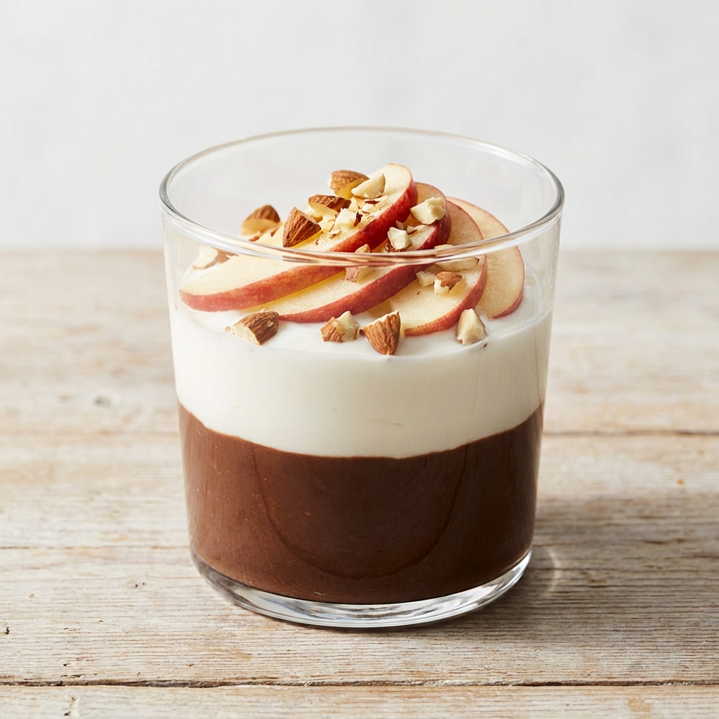 Skyr, jabłko, pudding i migdały