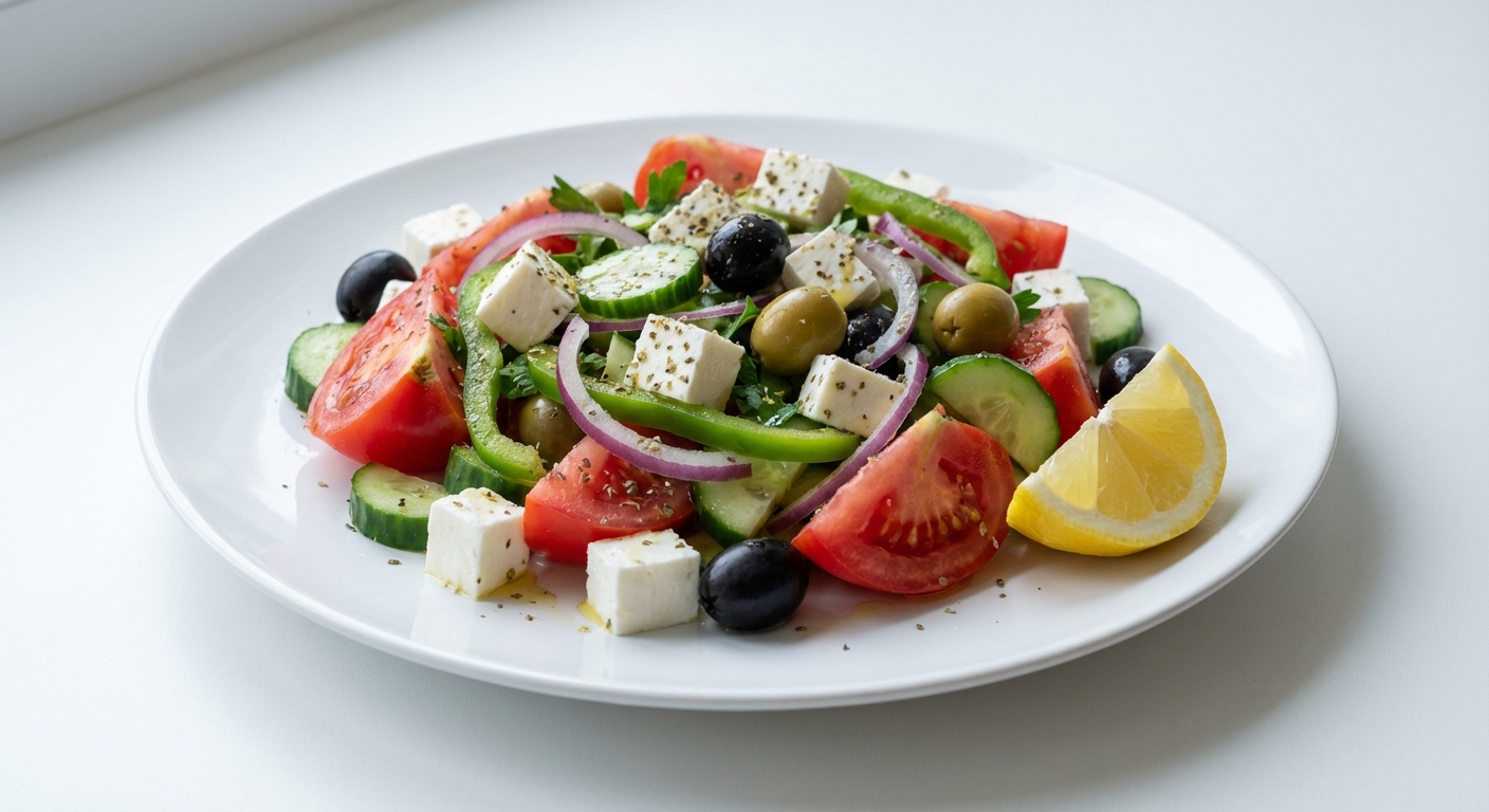 Sałatka z Twarogu i Warzyw z Cytryną