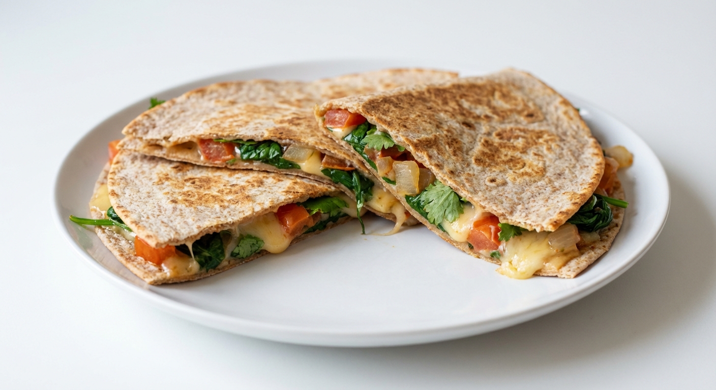 Quesadilla z Goudą, Szpinakiem i Kolendrą