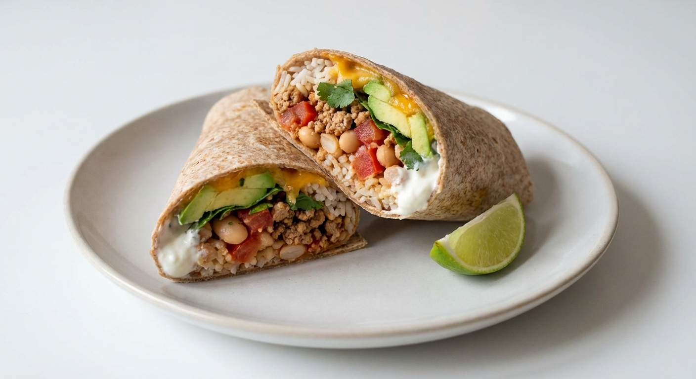 Pełnoziarniste Burrito z Indykiem i Fasolą