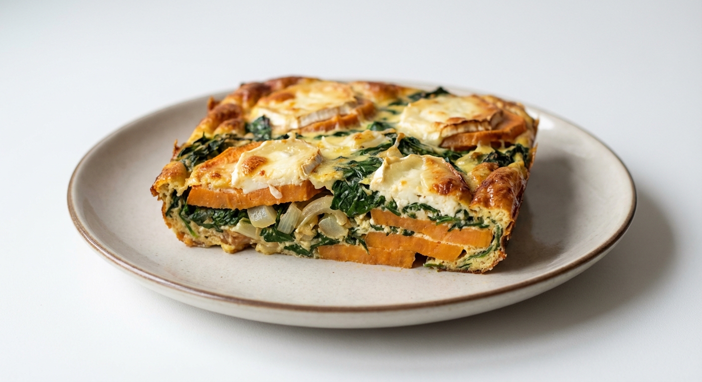 Zapiekanka z Batatów, Szpinaku i Koziego Sera