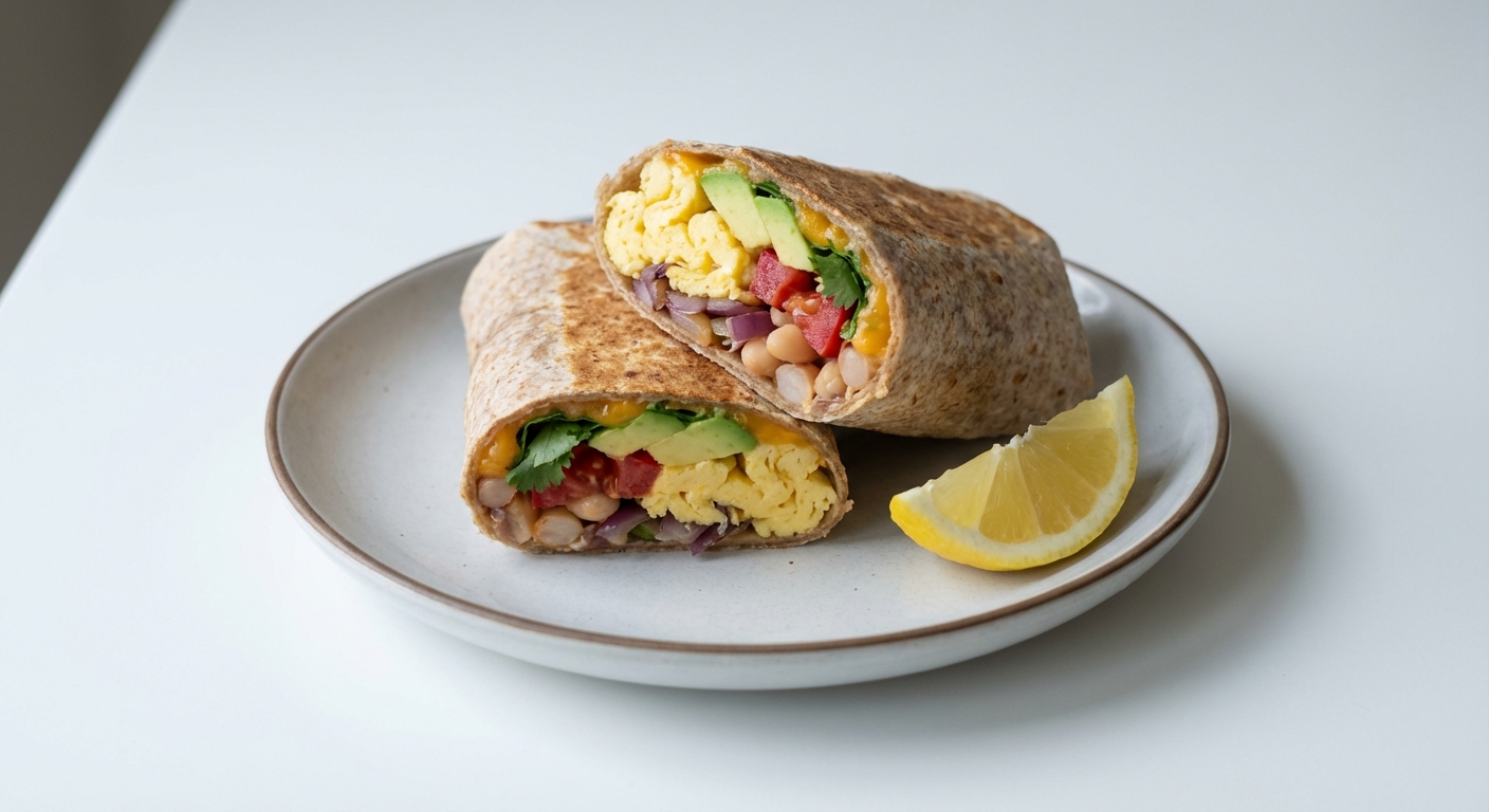 Pełnoziarniste burrito z jajkiem i awokado