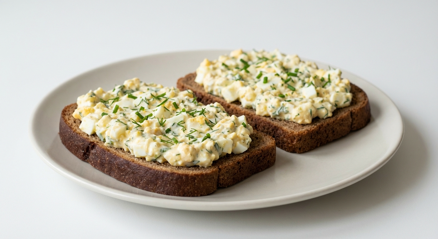 Żytnie kanapki z pastą jajeczno-szczypiorkową