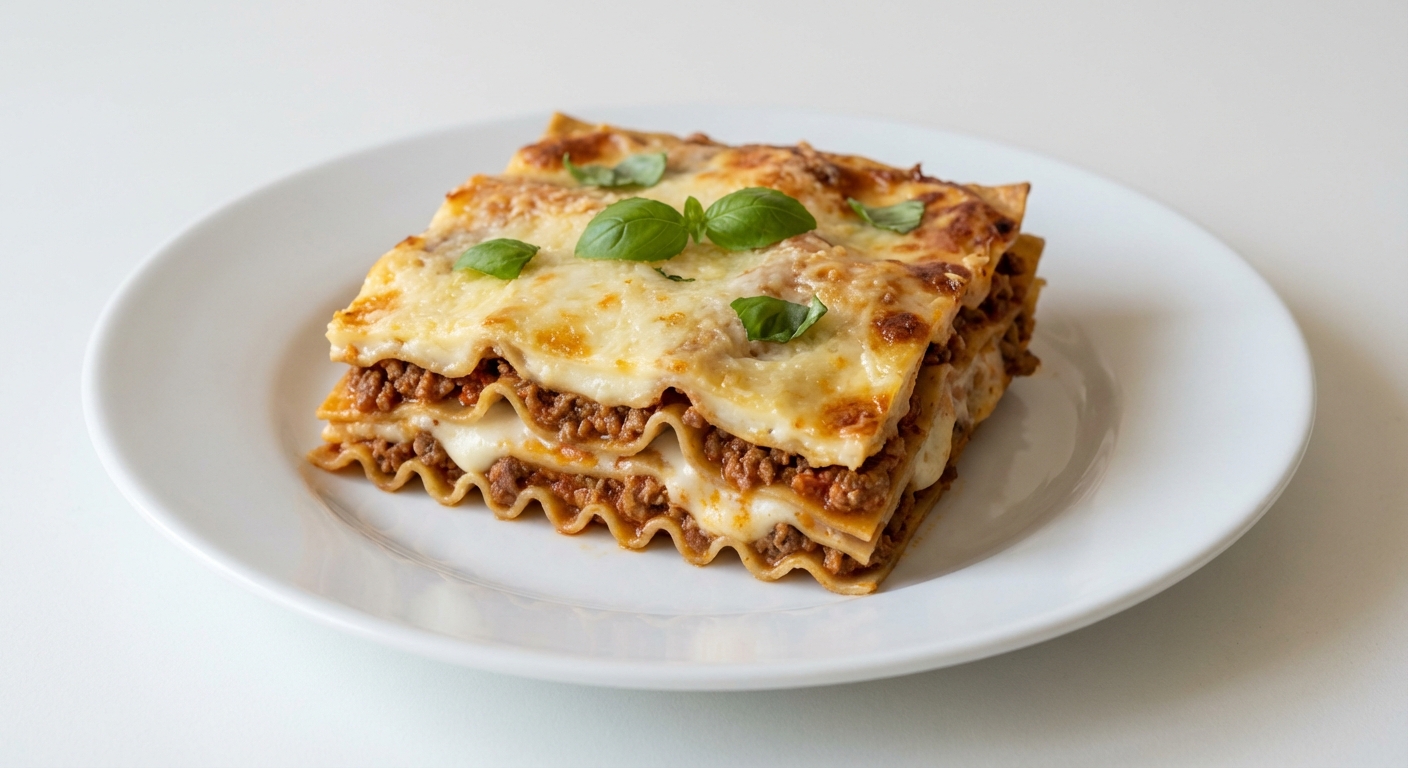 Lasagne z Wołowiną, Mozzarellą i Beszamelem