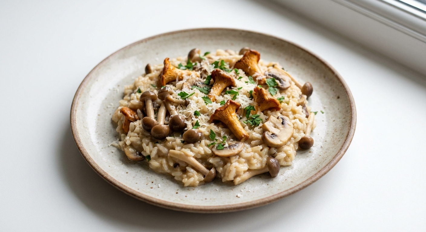 Risotto z Kurkami, Shimeji i Parmezanem