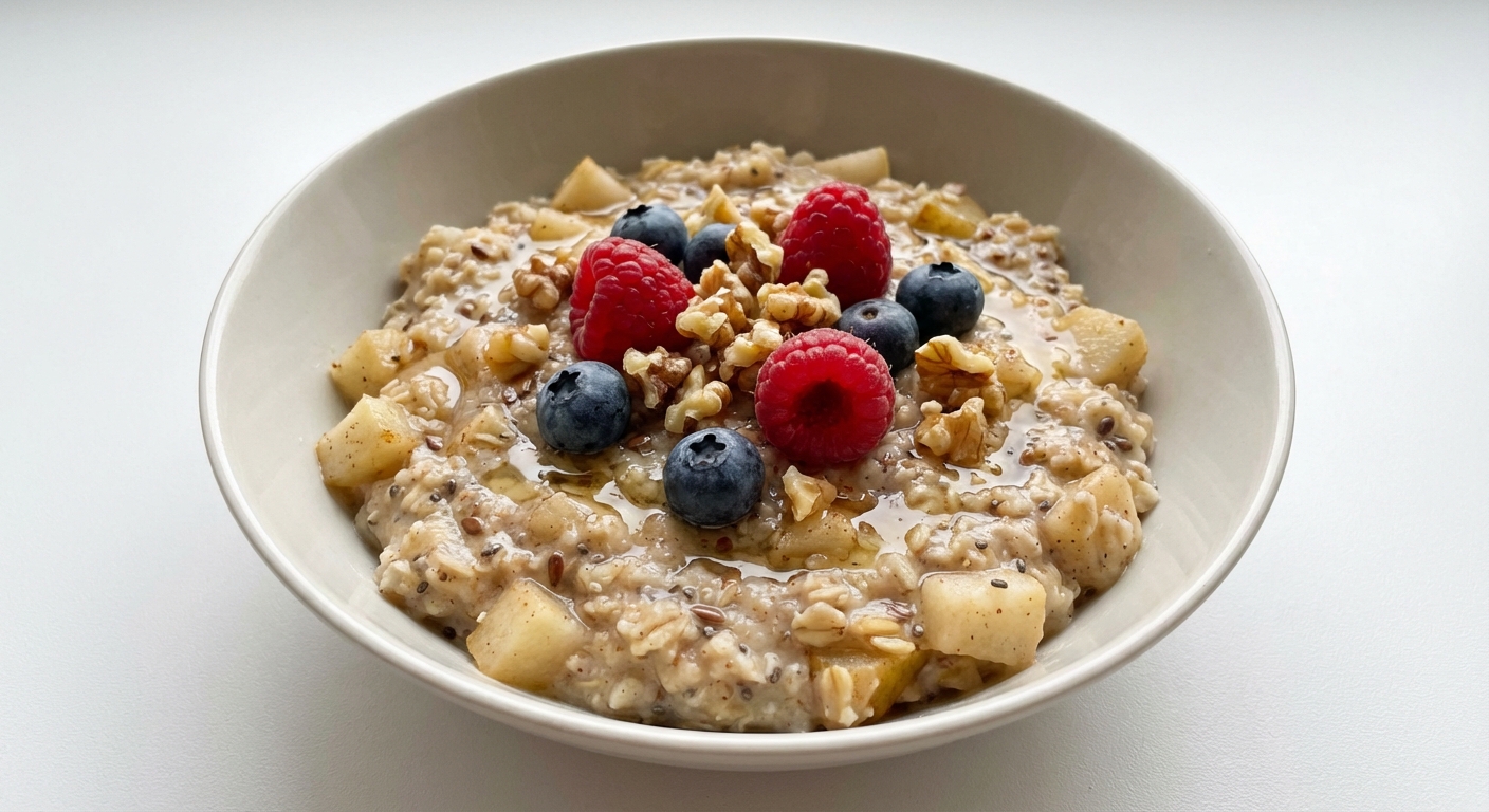 Owsianka z Gruszką, Miodem i Orzechami