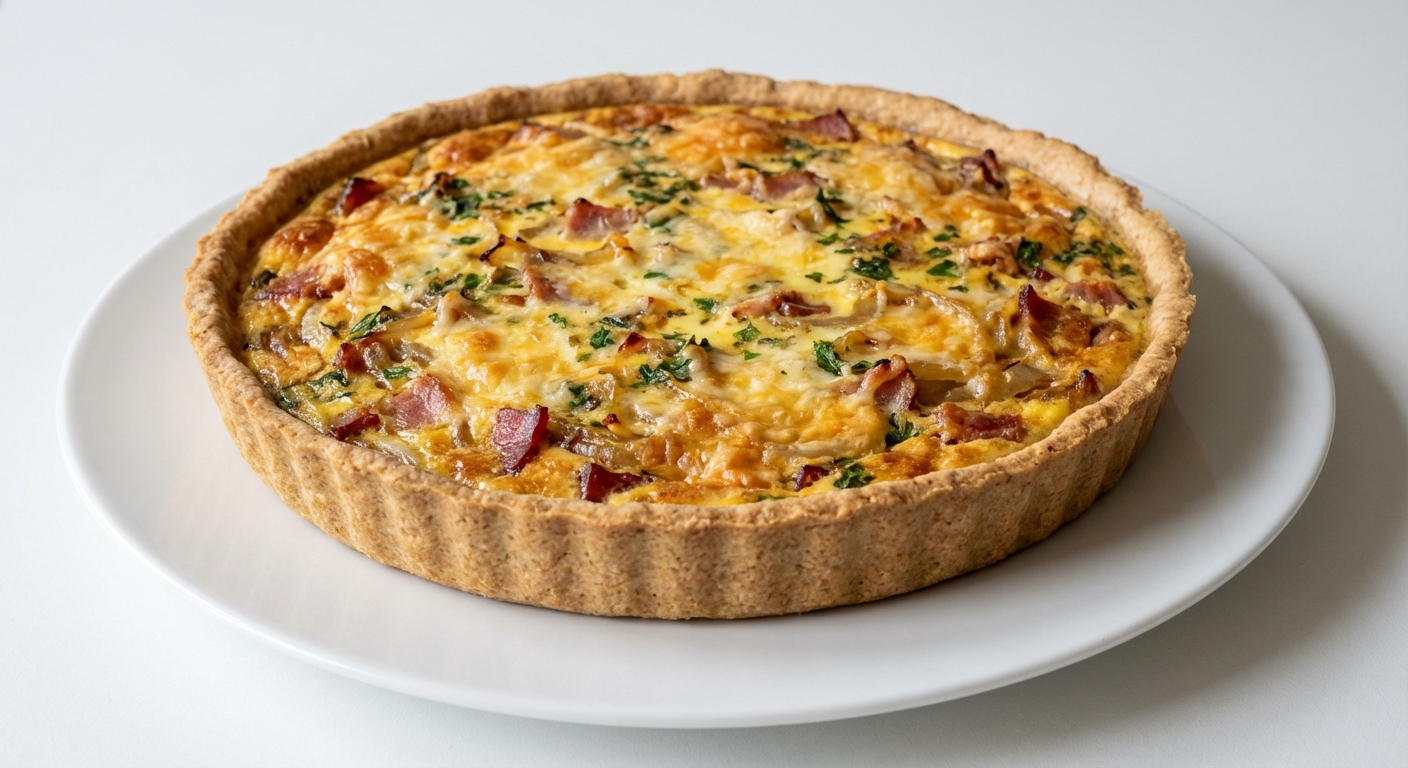 Quiche z Boczkiem, Cebulą i Gruyere