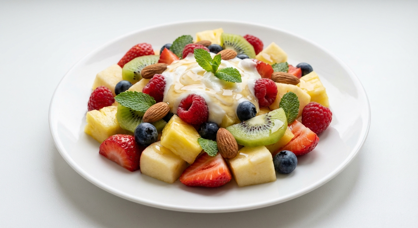 Sałatka z owoców, jogurtu i miodu