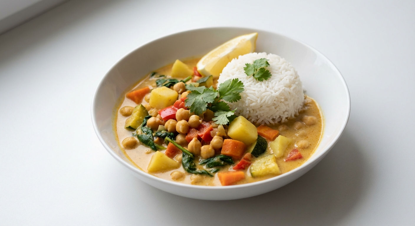 Ciecierzyca Curry z Warzywami i Kokosem