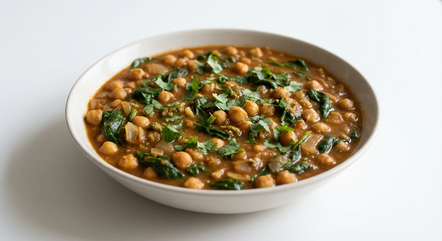 Curry z Ciecierzycy, Szpinaku i Kolendry