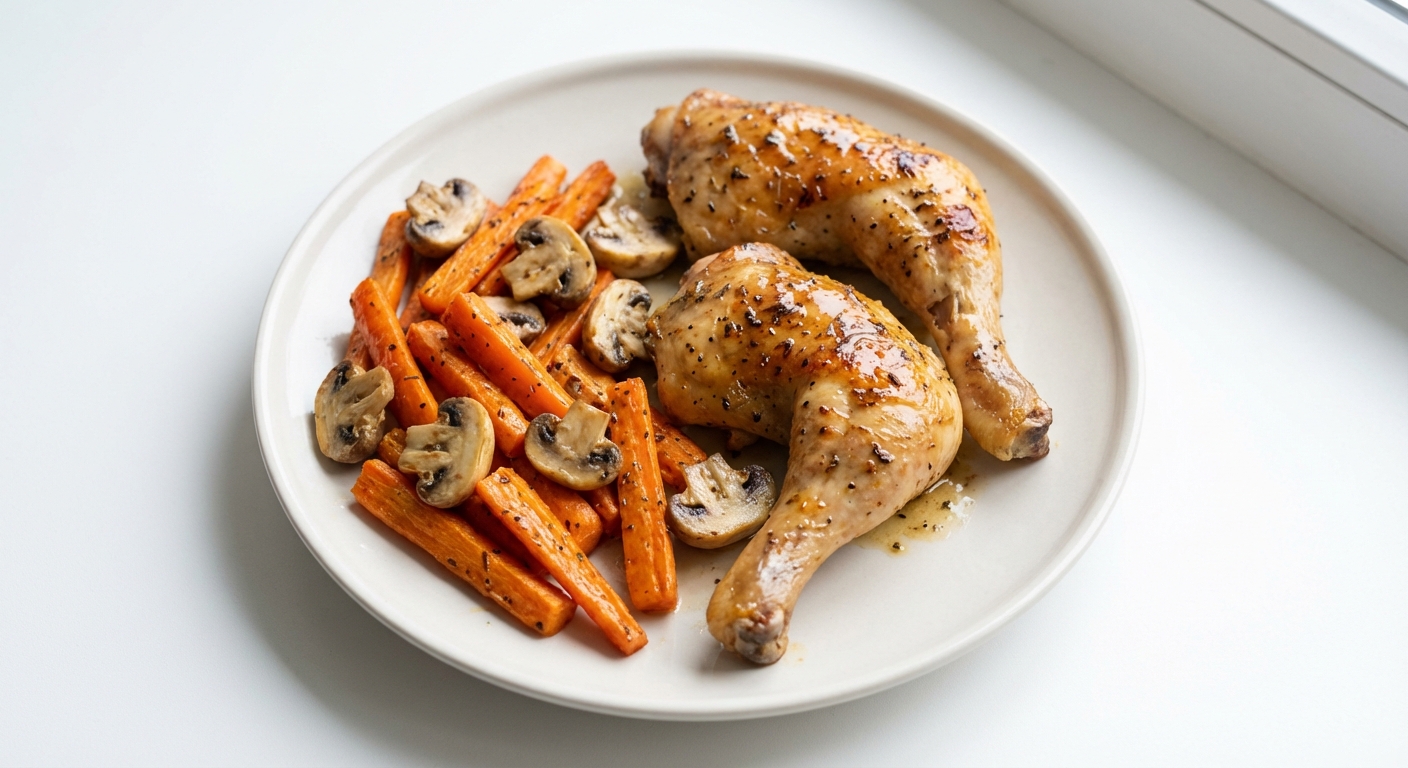 Miodowo-ziołowe udka z kurczaka i warzywami