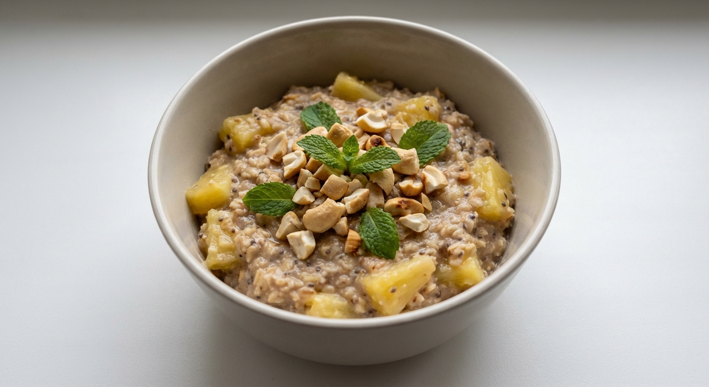 Owsianka z Ananasem, Chia i Nerkowcami