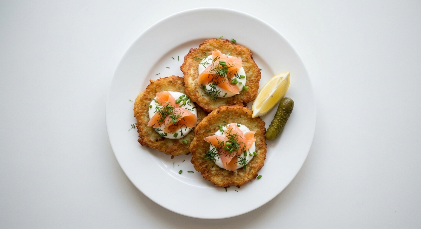 Placki Ziemniaczane z Łososiem i Jogurtem