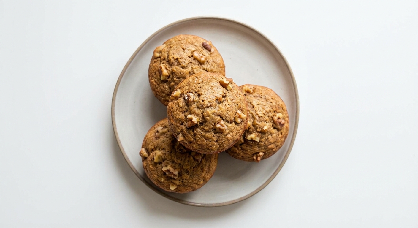 Pełnoziarniste muffiny bananowe z orzechami