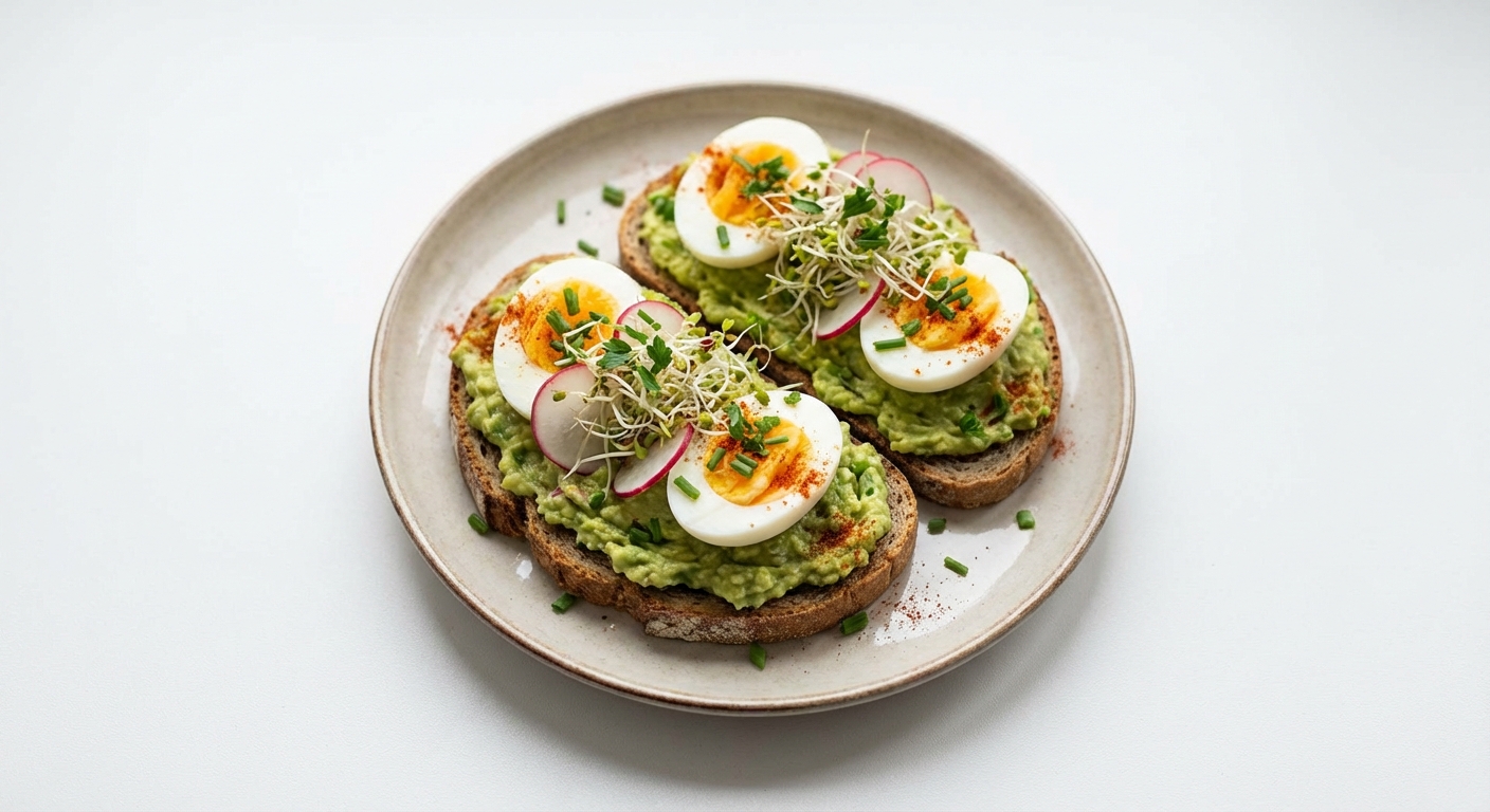 Jajka z Awokado, Kiełkami i Rzodkiewką