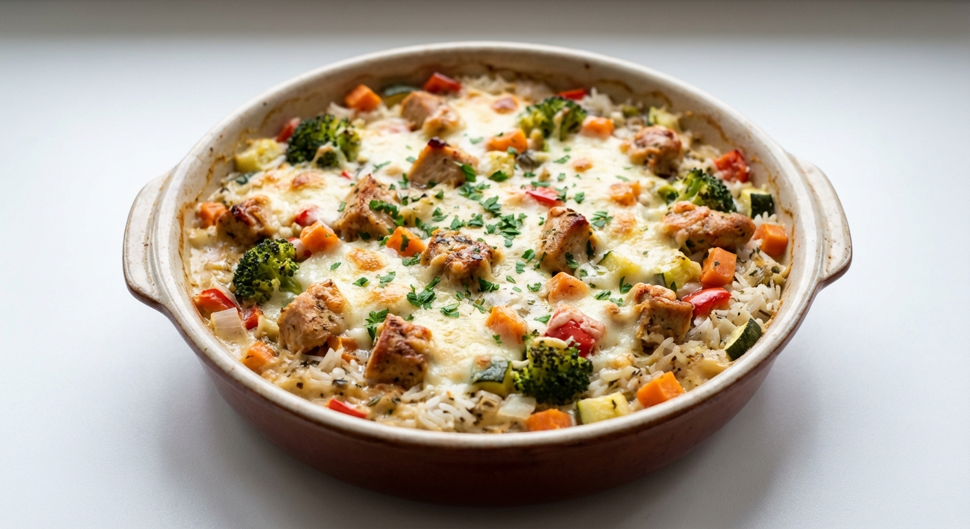 Zapiekanka z Ryżu, Kurczaka i Warzyw