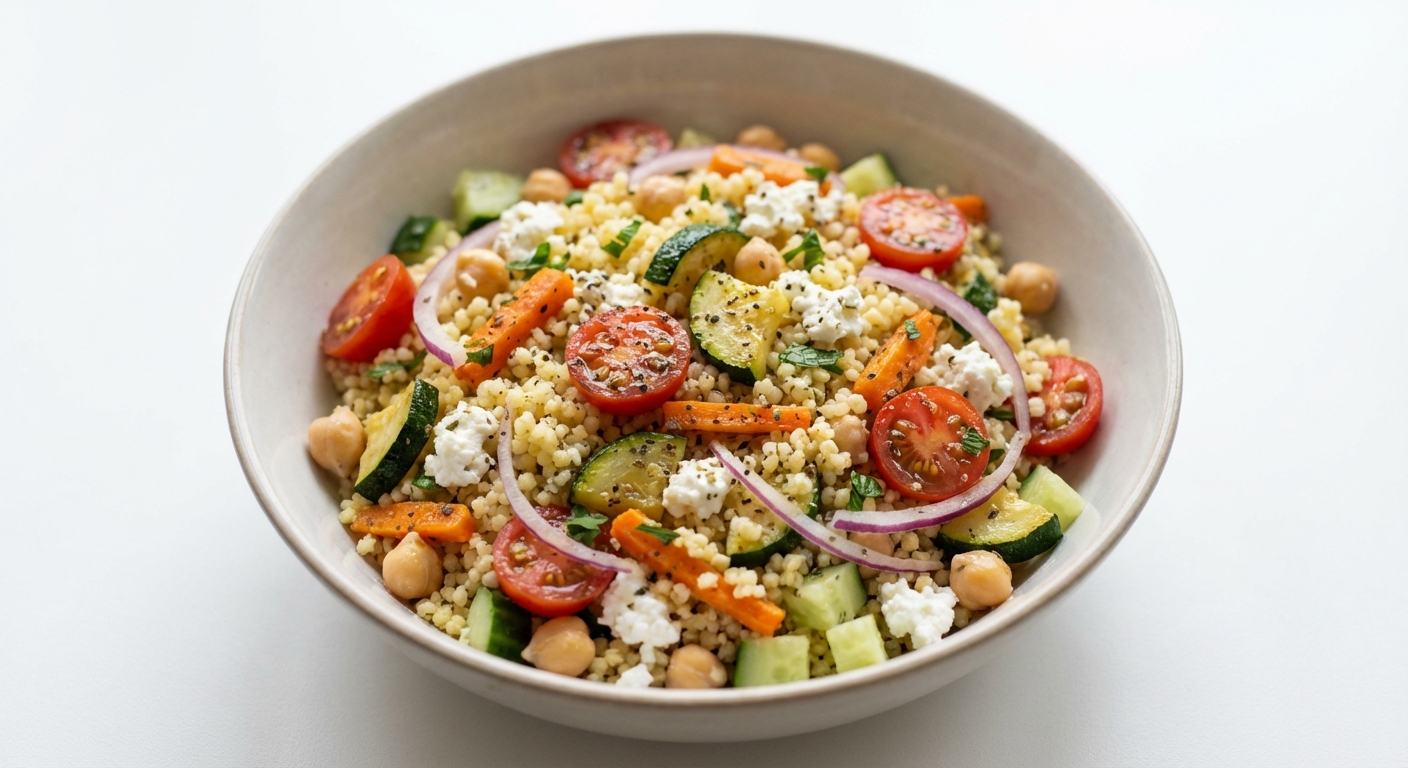 Sałatka z Kaszy Jaglanej, Warzyw i Twarogu