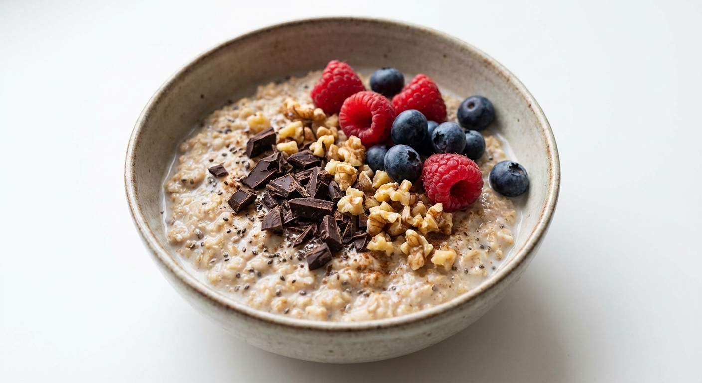 Owsianka z Czekoladą, Orzechami i Jagodami