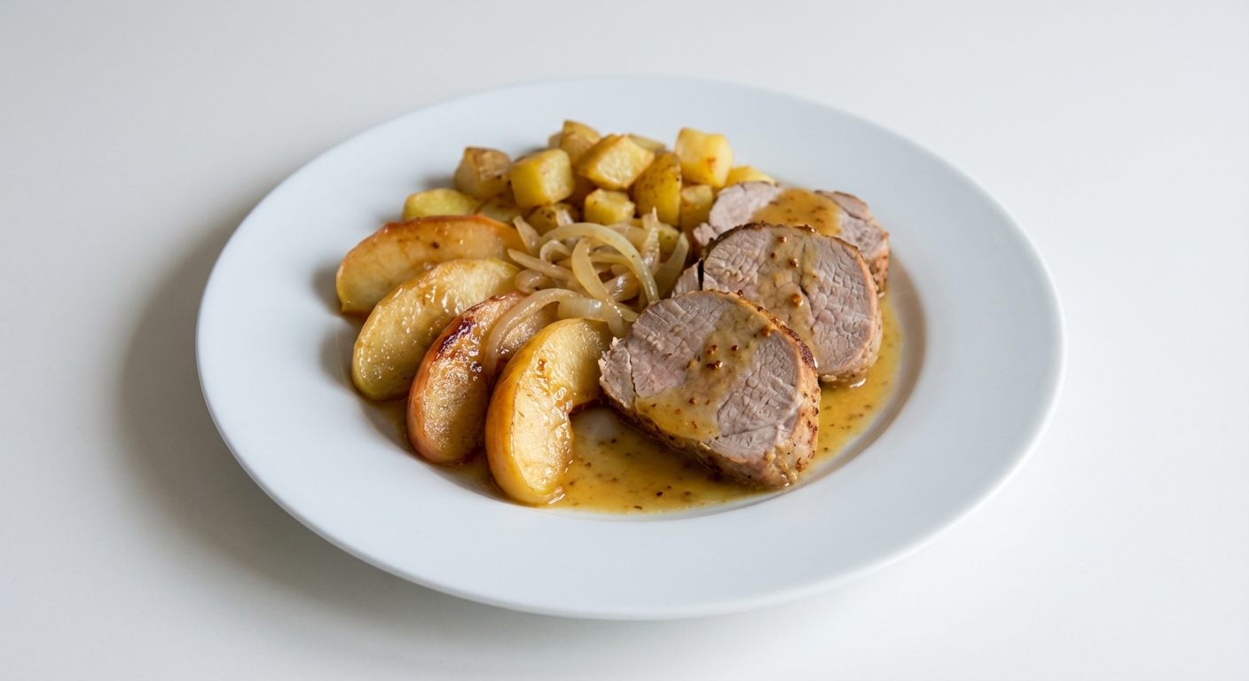 Polędwica z Jabłkami w Miodowej Musztardzie